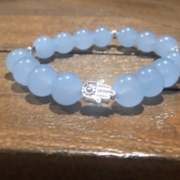 Periwinkle Jade w/ Hamsa Hands - Picture 2 of 4